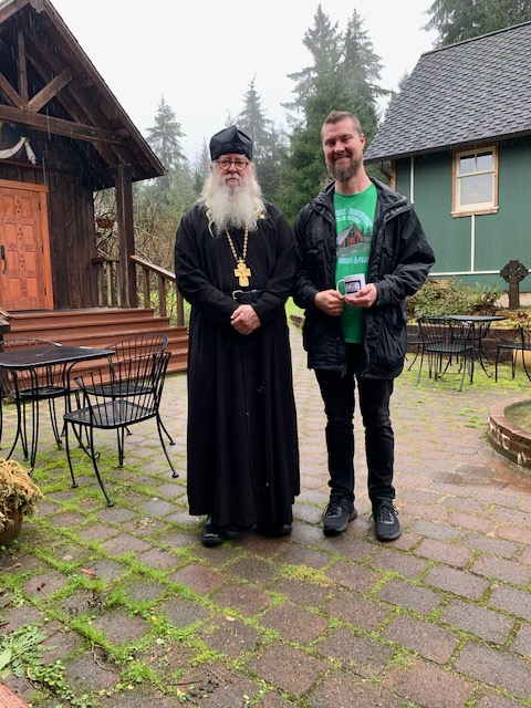 Curt (Mitrophan) Sommer came up from Portland, Oregon, to spend a few days in prayer with our monastic community. We’ve known Mitrophan and his family for a number of years, and they are dear to us.